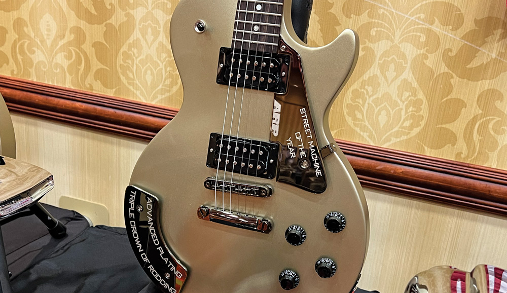 close up of electric guitar