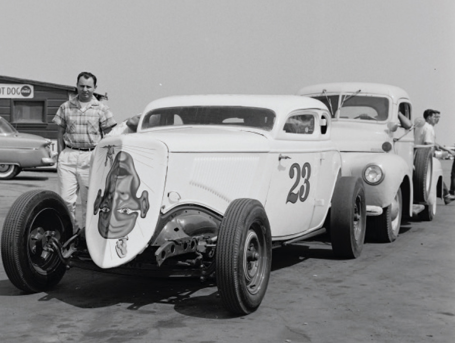 Drifters of Redondo Beach Chrysler-powered B/Altered 1934 five-window coupe