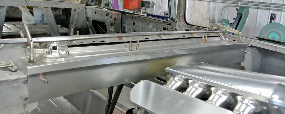 New firewall part being fitted 