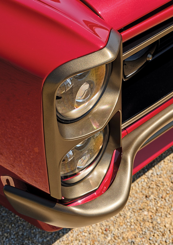 close up of a headlight on a 1966 Pontiac GTO