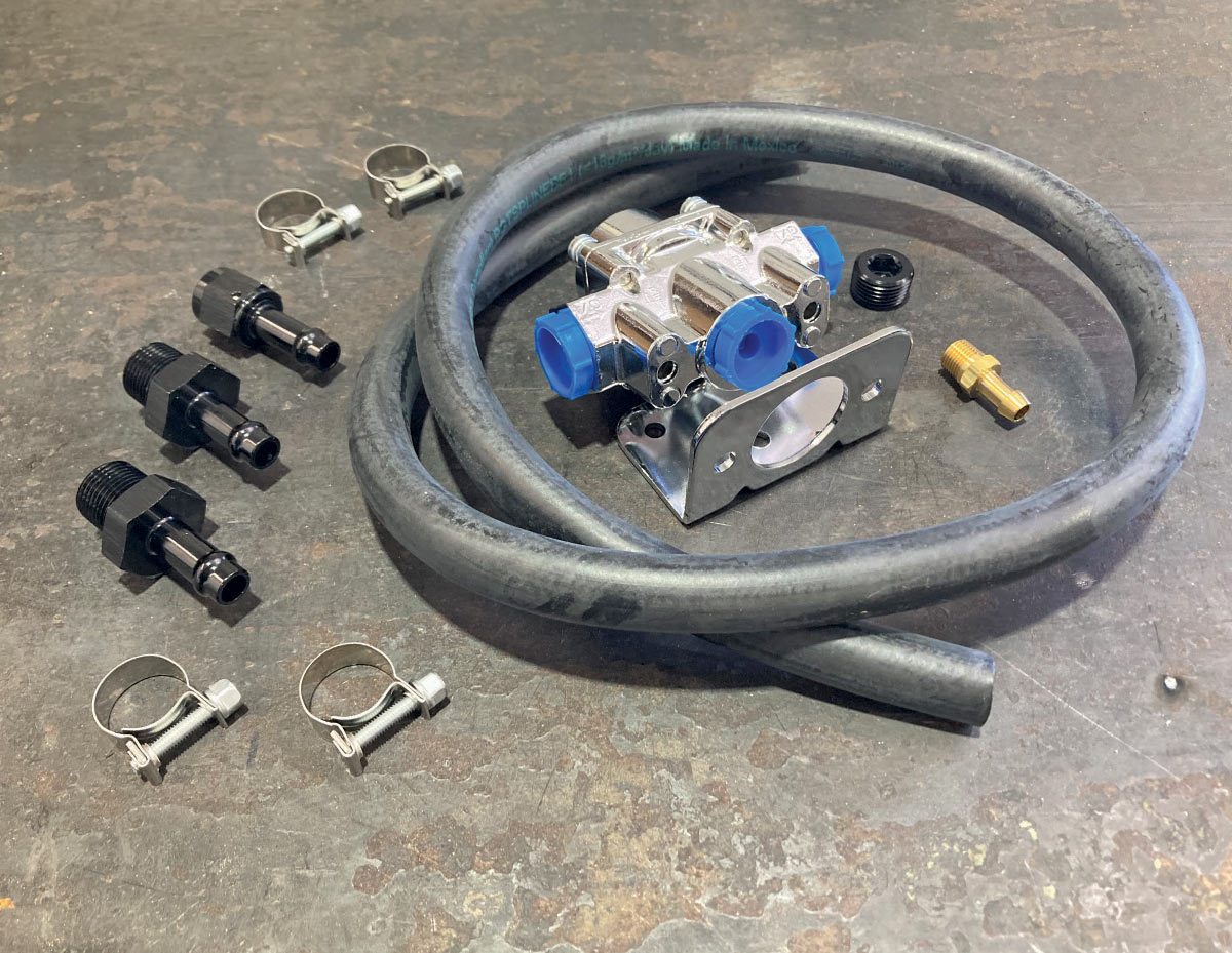 Fuel regulator, clamps, and fittings included for the Holley Sniper EFI fuel delivery system upgrade