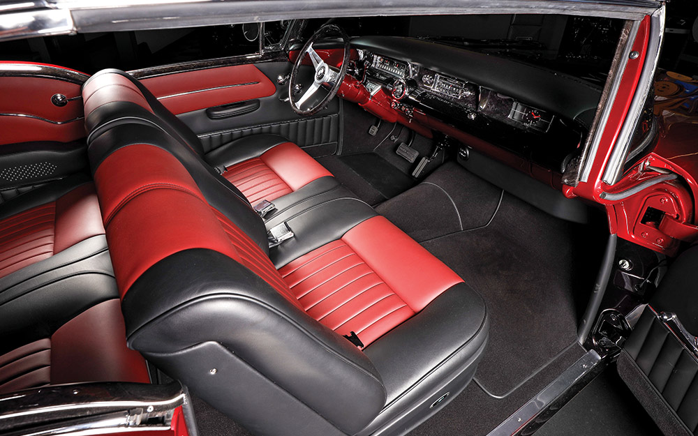 1957 Buick interior custom red black seats vintage dashboard