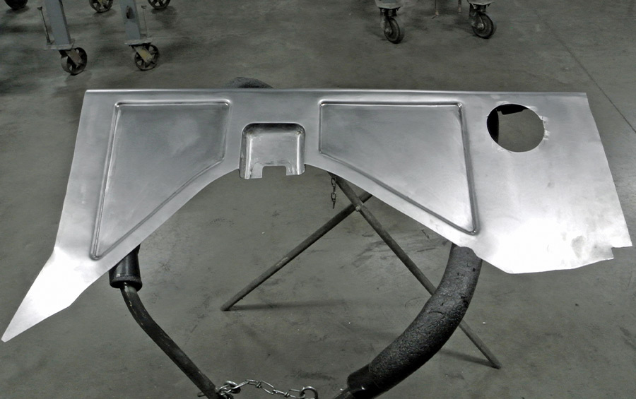 Completed cowl vent panel with formed ducting and precision-fitted contours