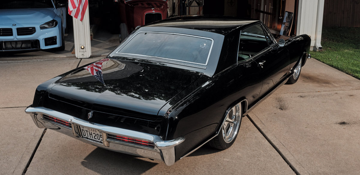 3/4 rear view of 1965 Buick Rivera