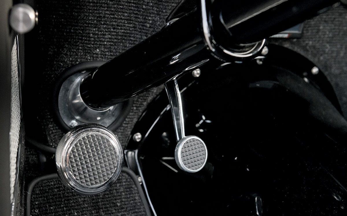 1929 Ford Tudor billet gas and brake pedals with knurled surface