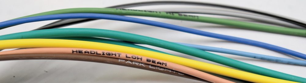 american autowire labeled wires headlight low beam park lights multicolor insulation close-up