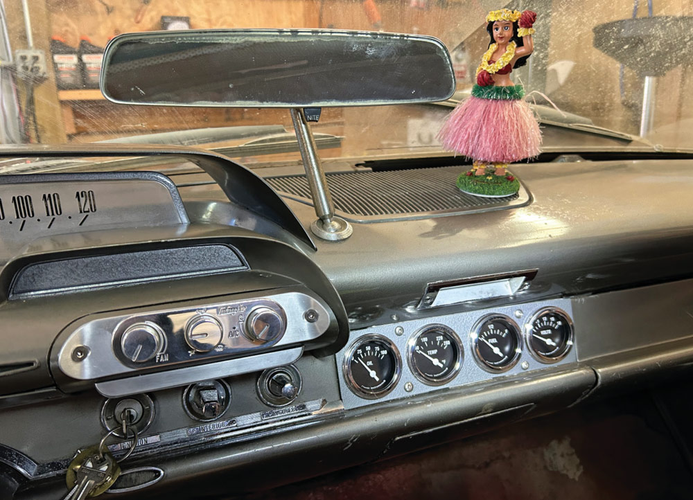 13 dodge dash interior installed cluster vintage air controls triple gauge pod hula girl