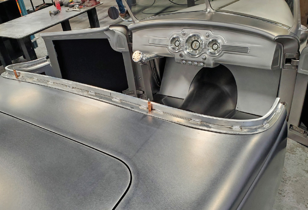 1936 Ford Roadster bare metal dash classic Stewart-Warner gauges custom hot rod interior mockup
