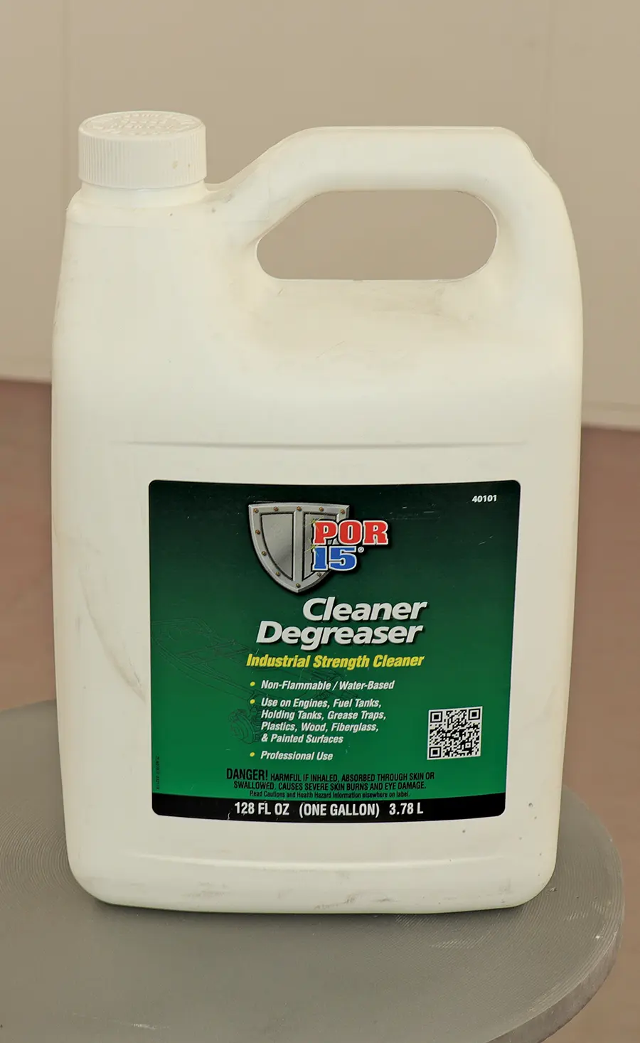 POR-15 cleaner degreaser gallon jug for surface prep and rust removal