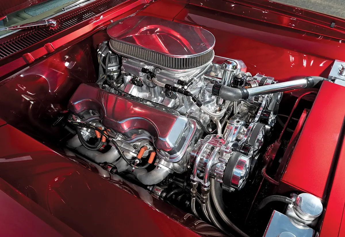 1962 Chevy Impala polished big block dual carb setup billet serpentine accessories