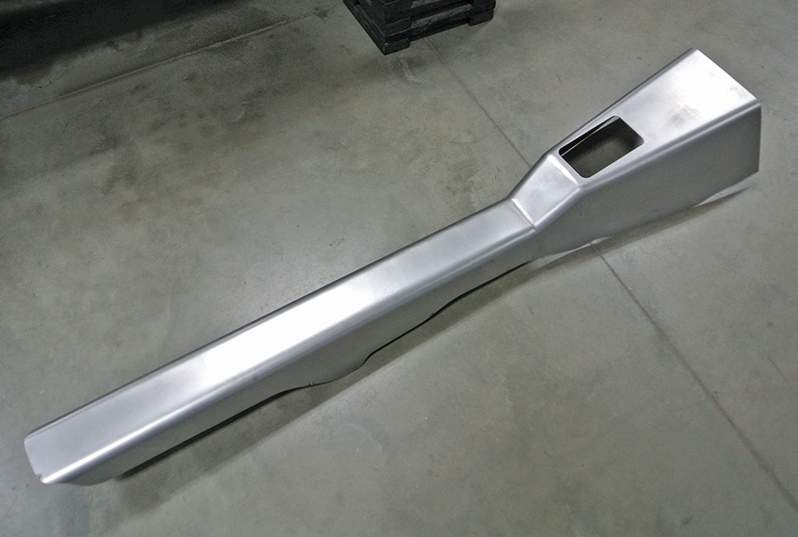 1971 Plymouth Duster center console tunnel raw metal floor pan fabrication AMD replacement trunk detail
