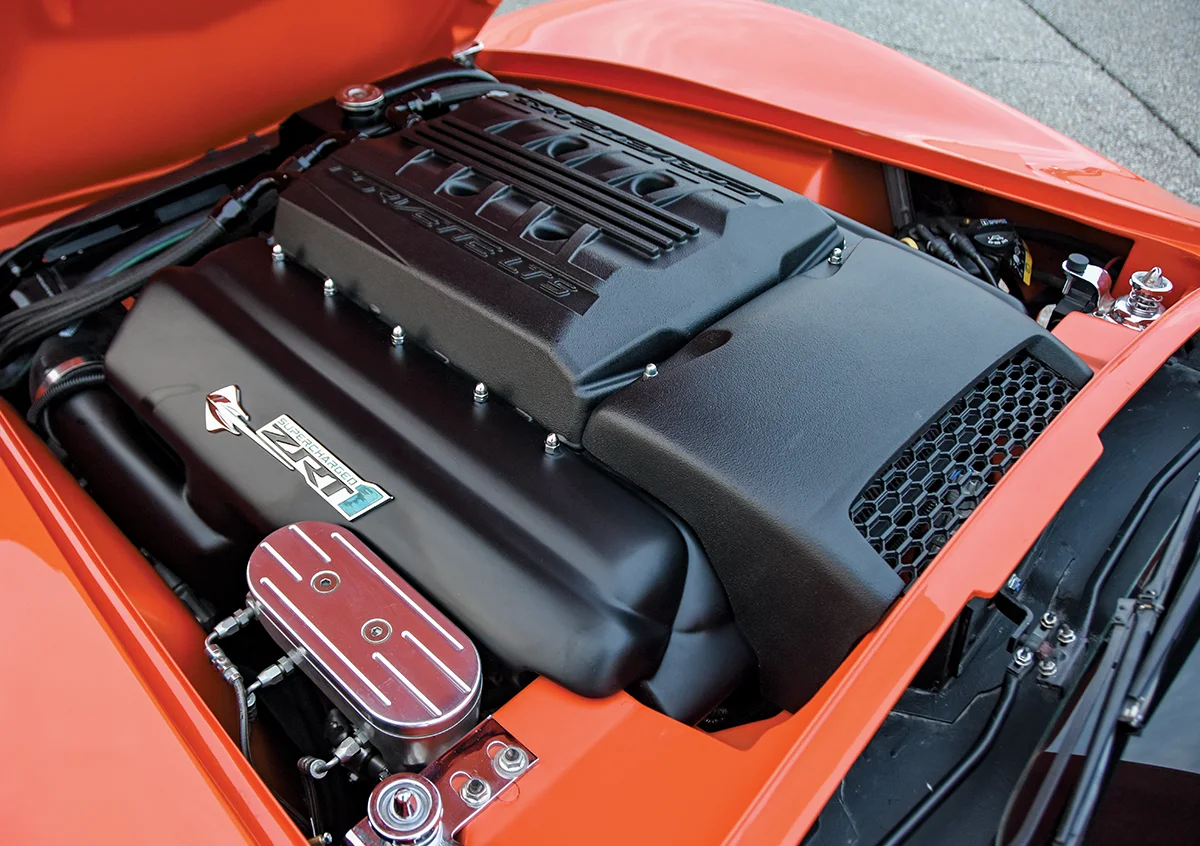 1968 Corvette LT5 engine installation tangerine engine bay