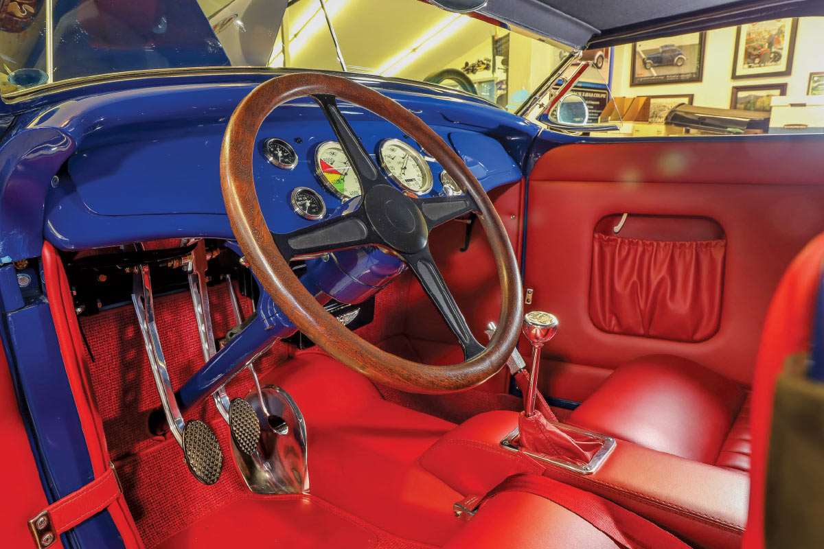 1932 Ford roadster tubular red chassis with ZZ430 engine, drivetrain, and suspension installed