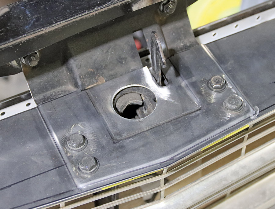 1967 chevy nova hood latch plate mockup front support install
