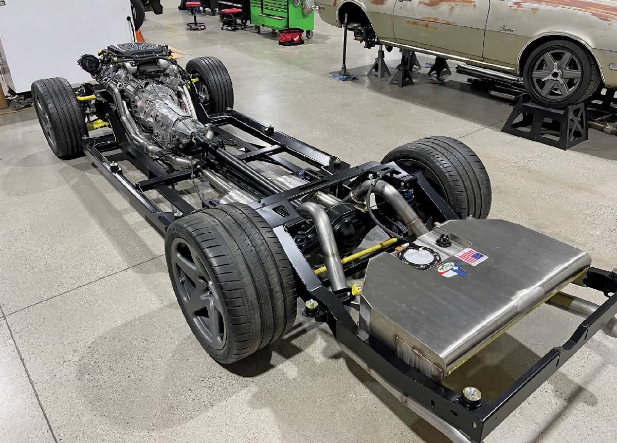 1965 chevelle wagon chassis ls swap exhaust routing fuel cell mounted