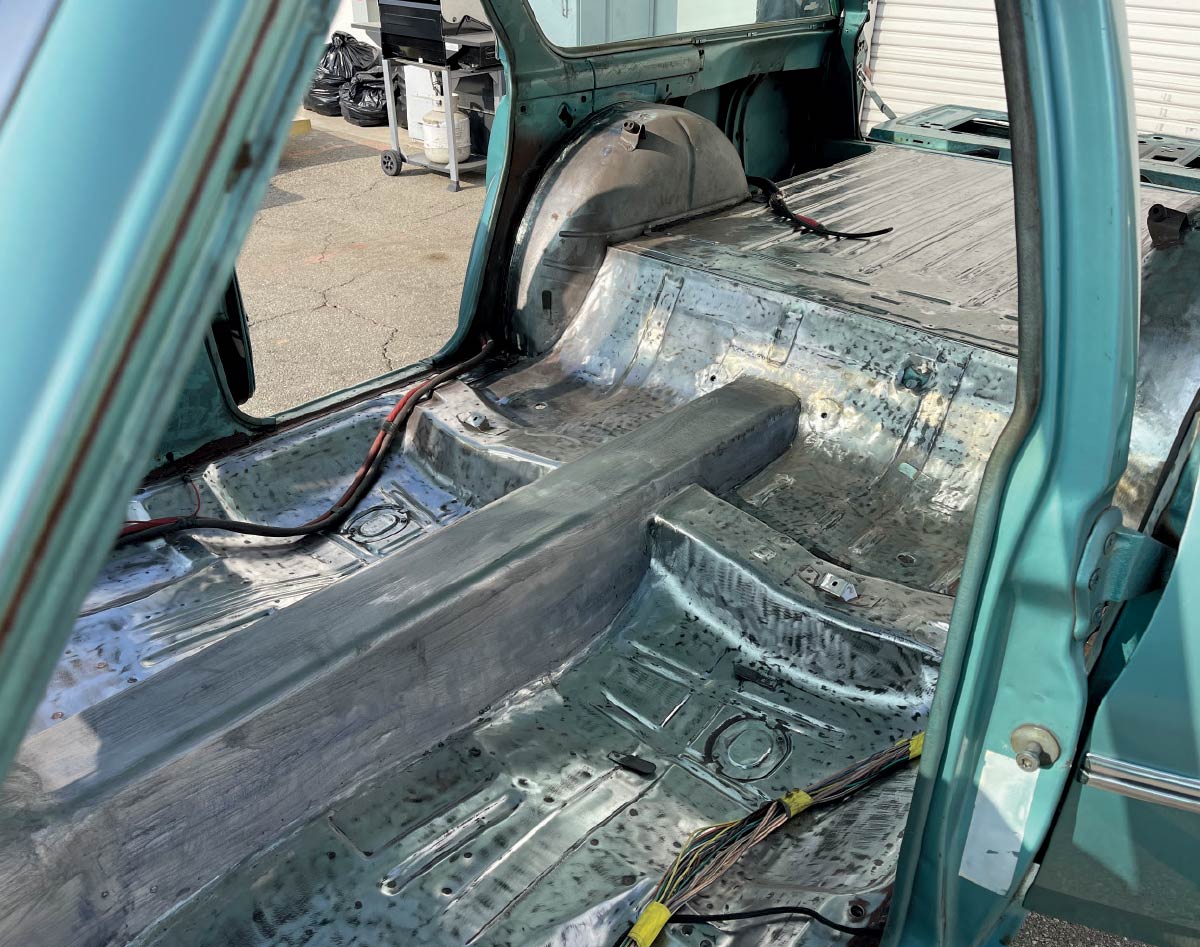 1965 chevelle wagon interior floor bare metal tunnel raised wiring routed