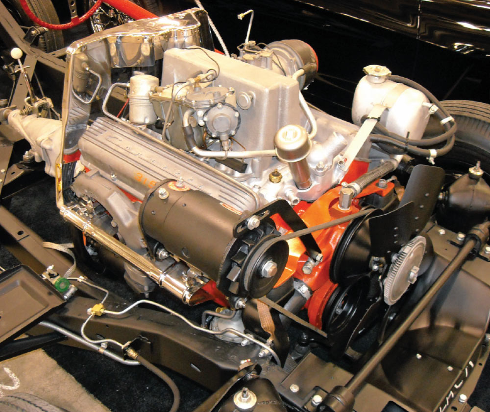 1957 corvette 283 fuelie engine chassis mounted restoration view