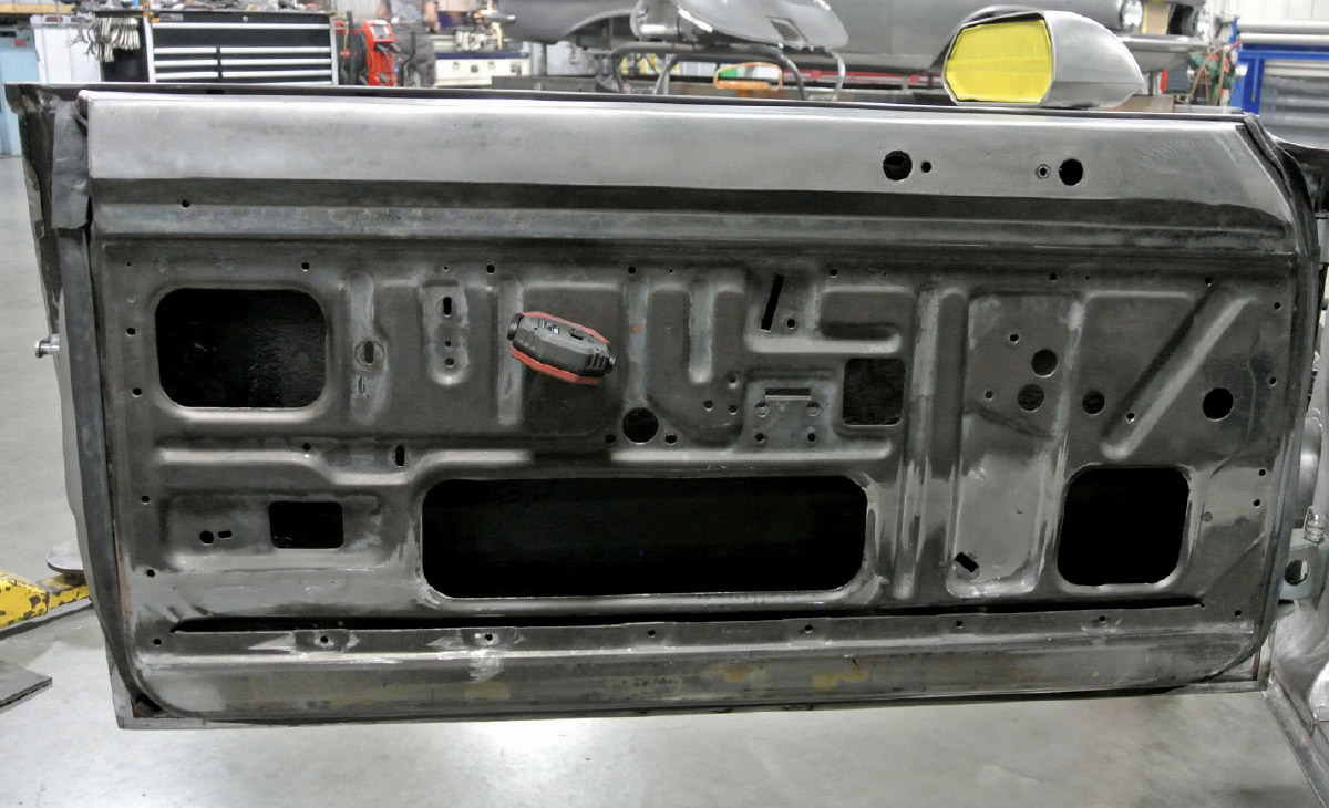 1971 plymouth duster inner door raw steel surface ready for panel install