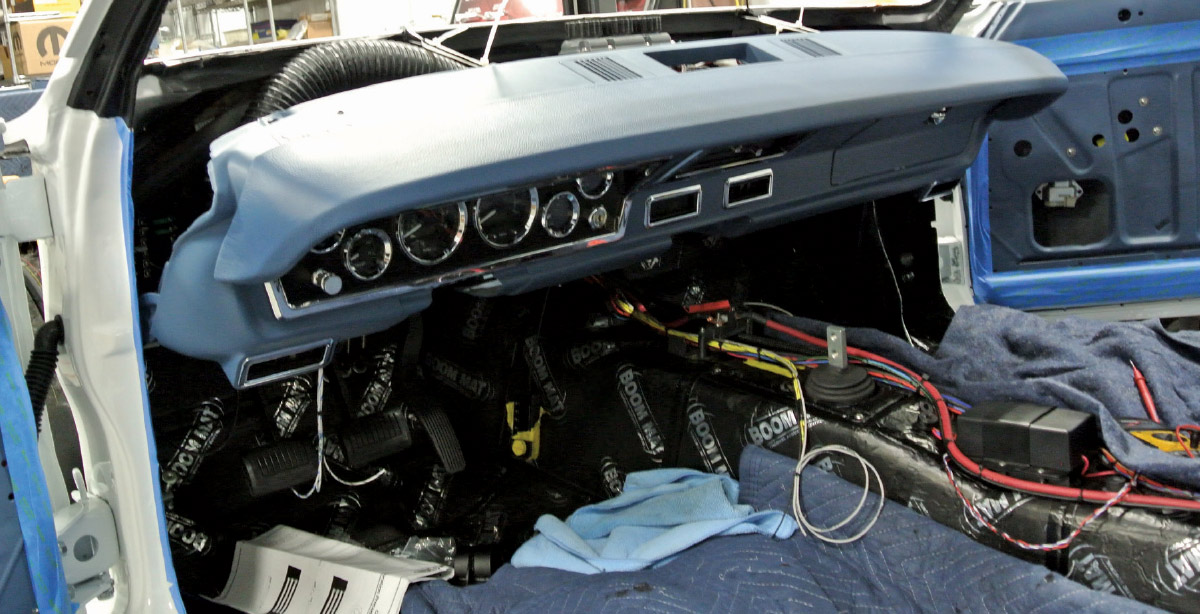 1971 plymouth duster dash installed wiring visible interior work