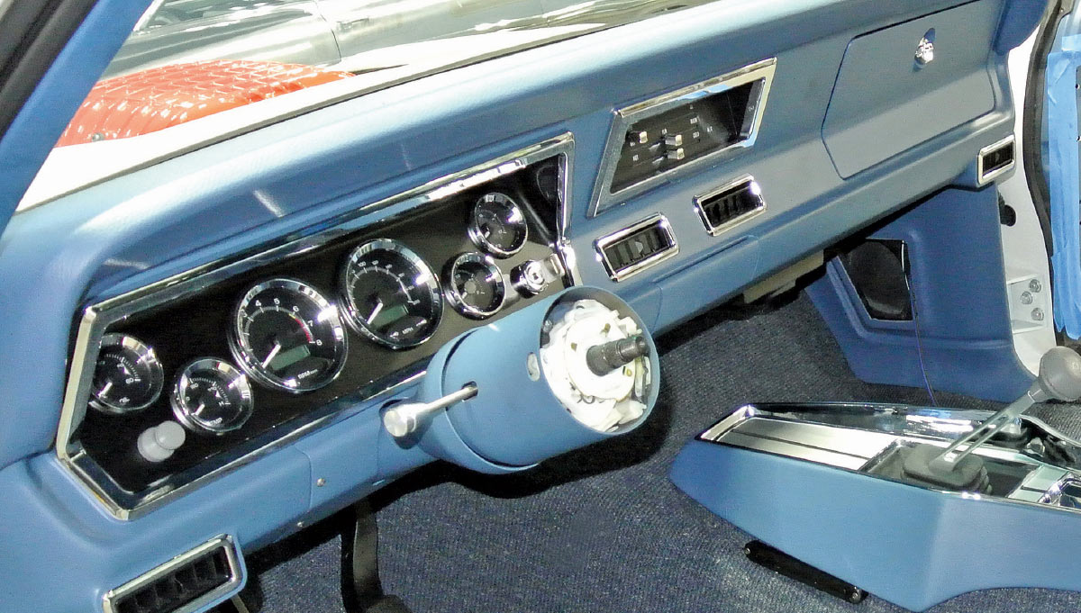 1971 plymouth duster completed dash gauges console installed blue interior