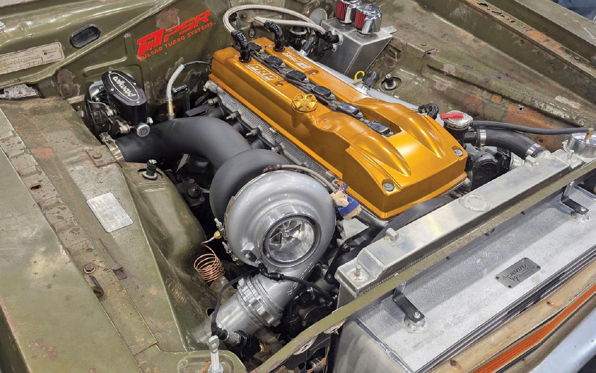 1968 dodge d100 engine bay turbo four cylinder swap custom