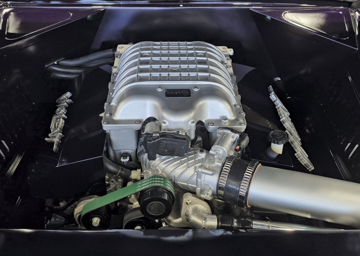 1970 dodge charger trunk mounted supercharger custom mid engine violet sema