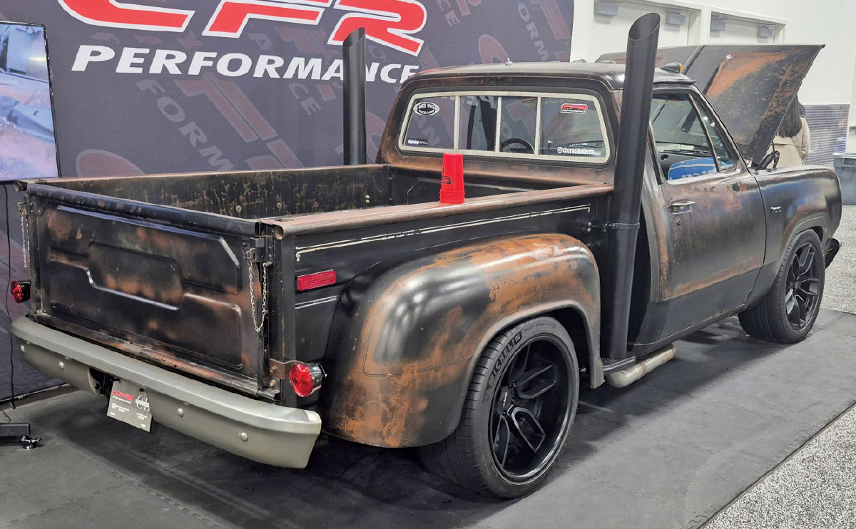 1969 ford f100 pickup patina rear bed stacks custom exhaust sema