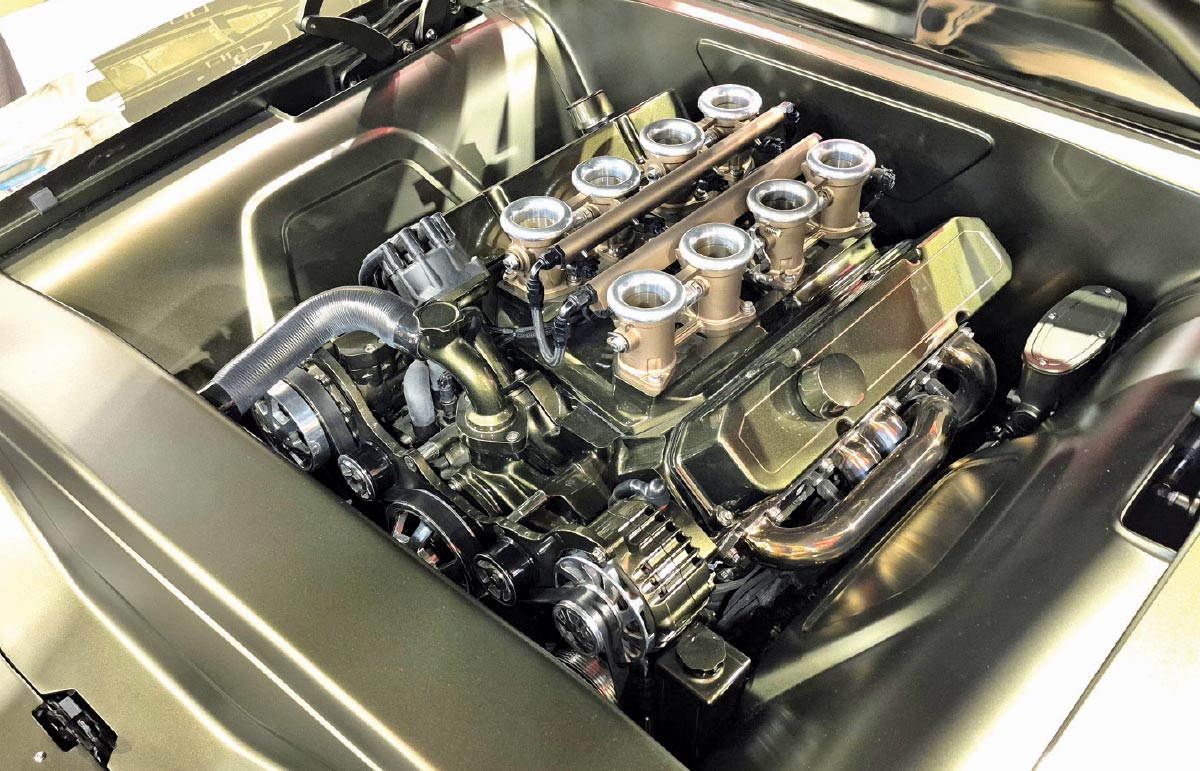 1968 dodge charger custom v8 engine individual throttle bodies detail