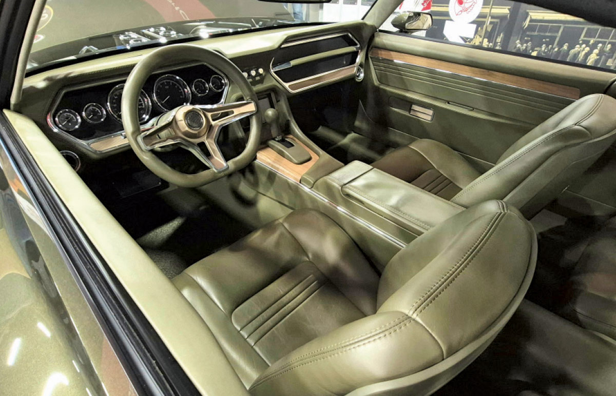 1968 dodge charger custom interior modern gauges leather seats