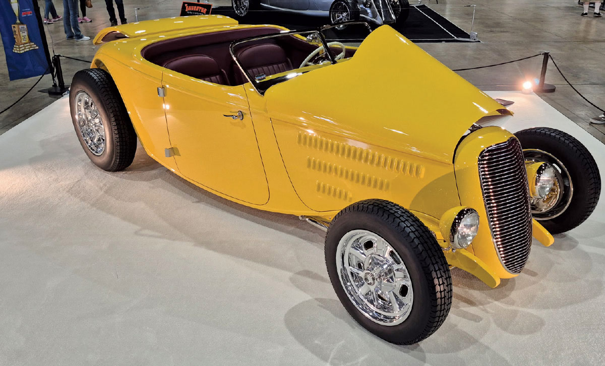1930 Ford Roadster custom build yellow paint black interior chrome details
