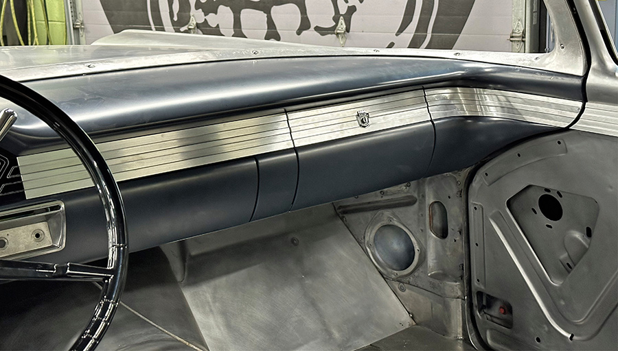 Custom trim transition from dash to door.