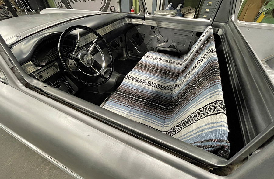 New trim wrapping around the seat frame.