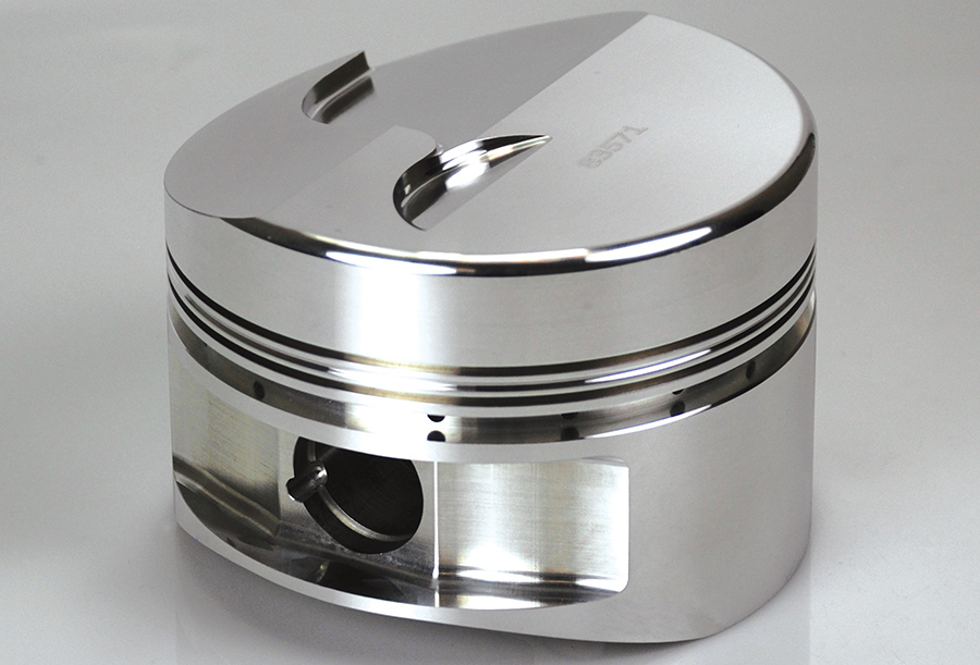Forged 409 piston from Ross Racing Pistons.
