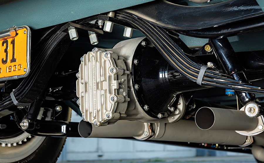 Underside view of the Winters quick-change rearend.