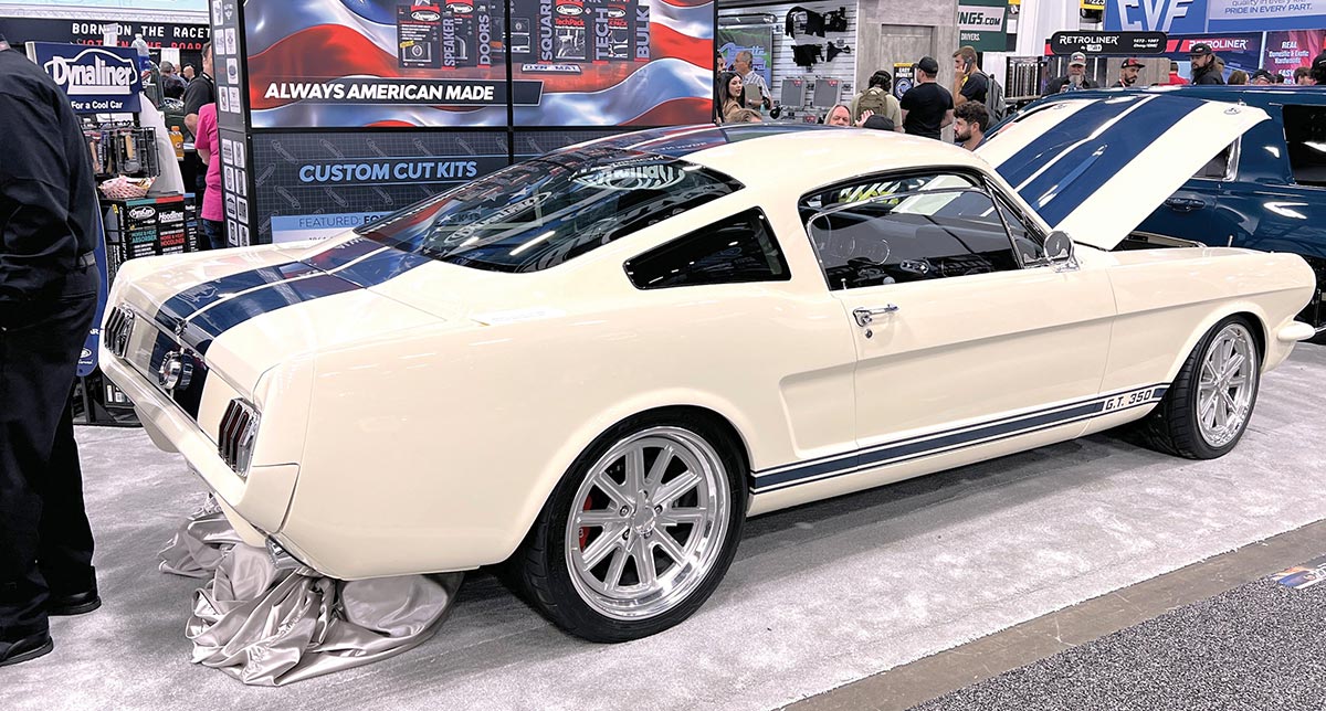 Rear view of the 1965 Ford Mustang Peter Brock-inspired Shelby GT350