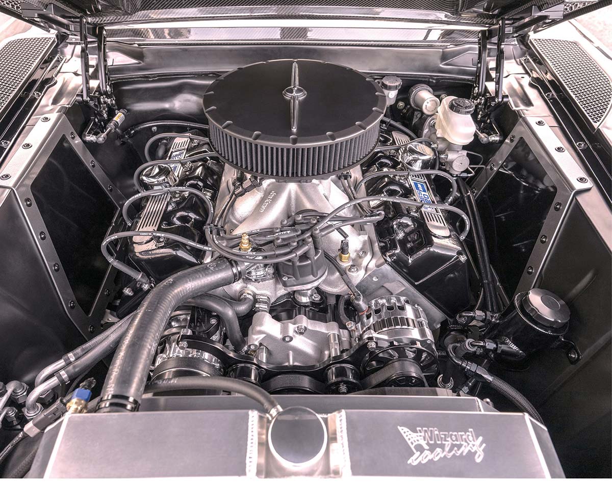Jon Kaase-built Boss 429 Hemi anchors the drivetrain, featuring its iron block, Holley Sniper EFI, and custom Ultimate Headers primaries