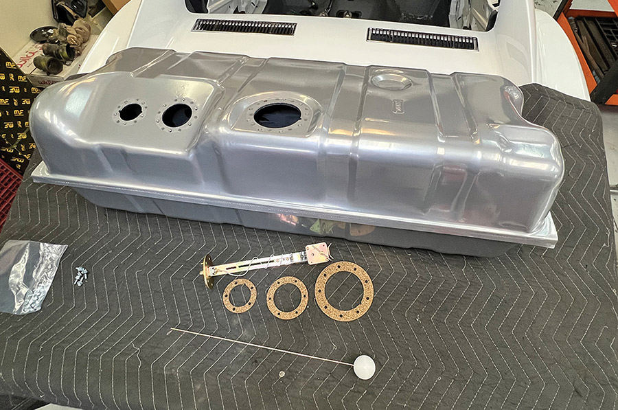 New baffled fuel tank and fuel level sender components.