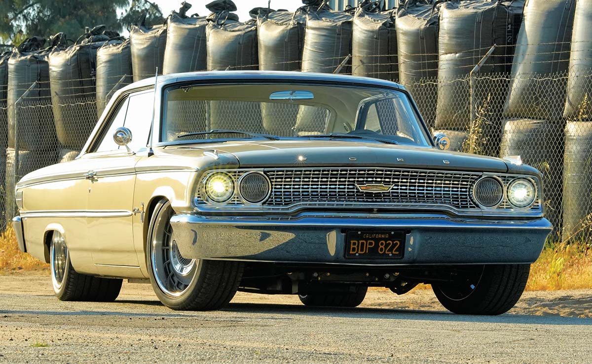 Front view showing custom grille and headlights.