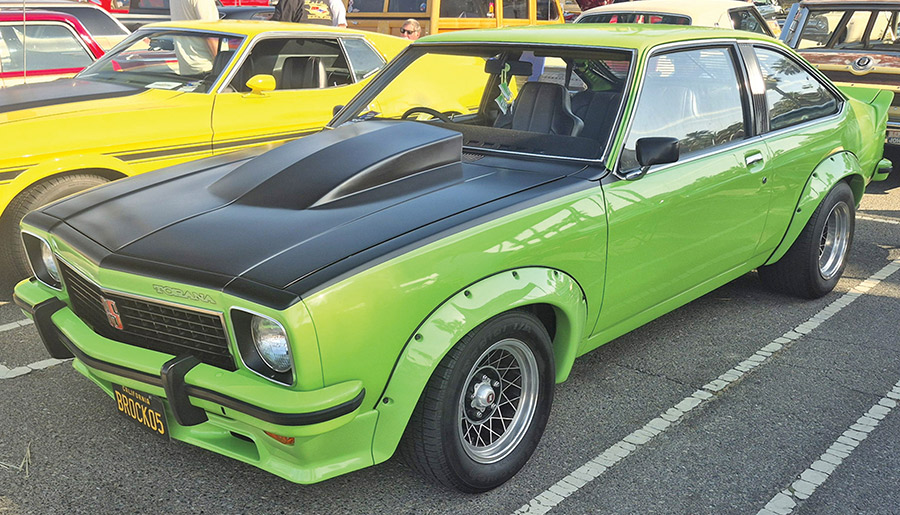 Green 1977 Holden Torana SS with black hood scoop