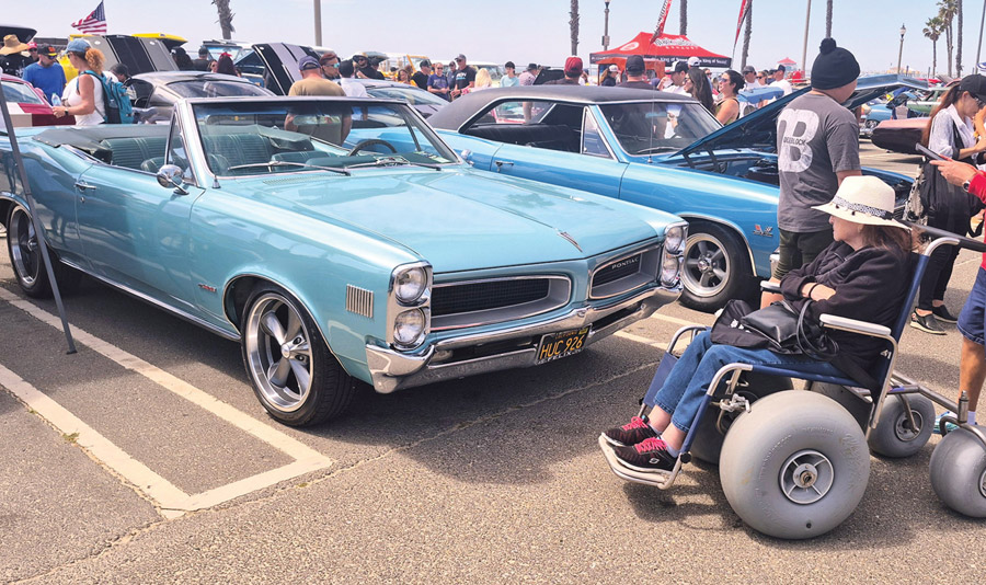 Light blue 1966 Pontiac GTO convertible at the show