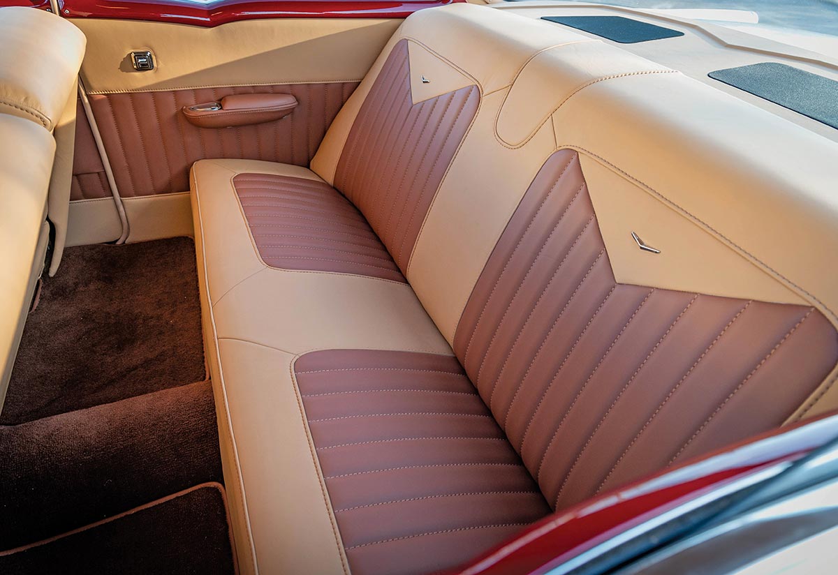 Mercedes brown and tan leather rear seat