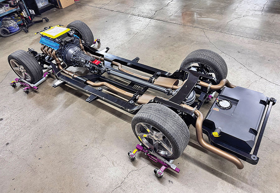 Complete Roadster Shop Fast Track chassis with engine and drivetrain.