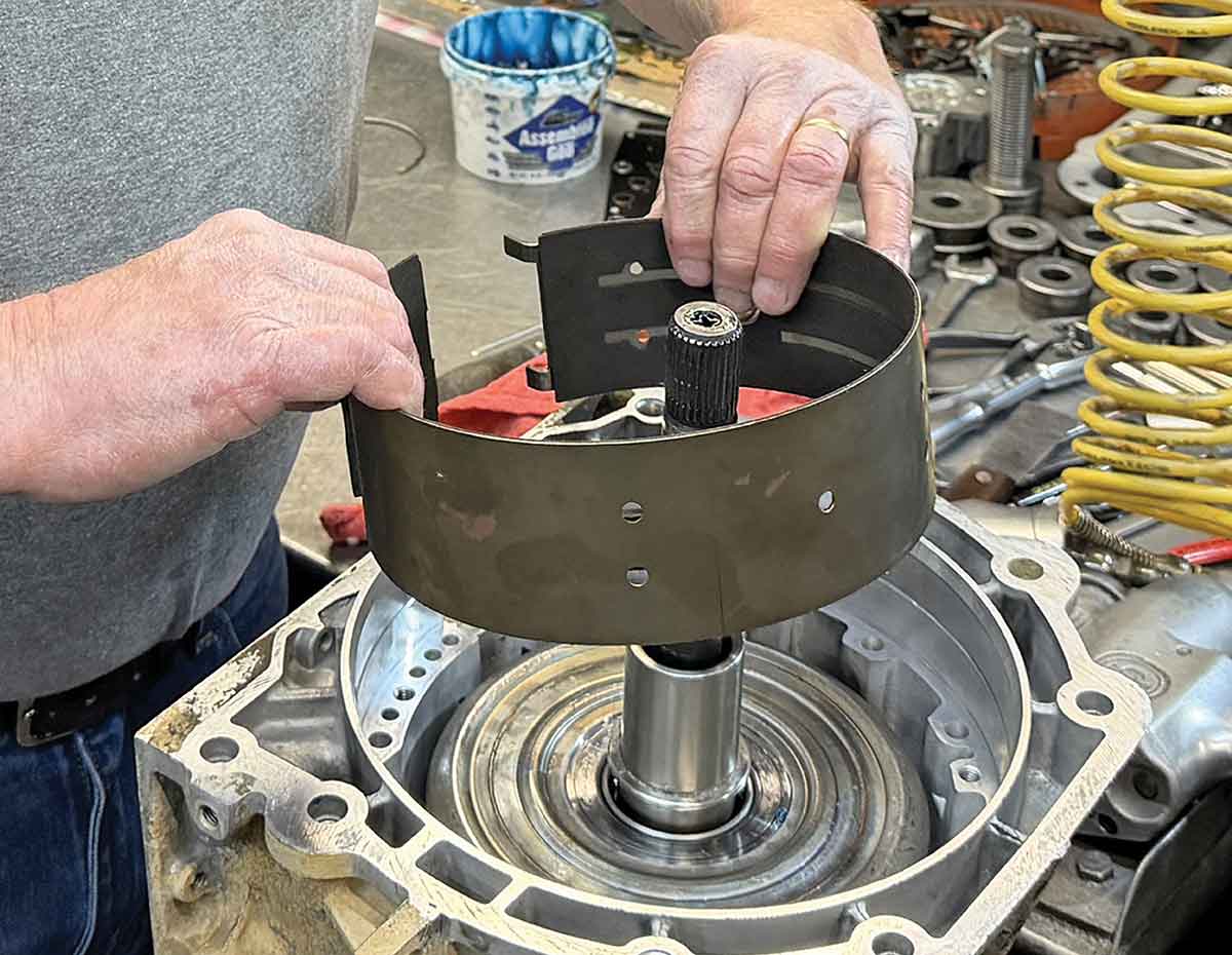 Installing a Summit wideband in the transmission.