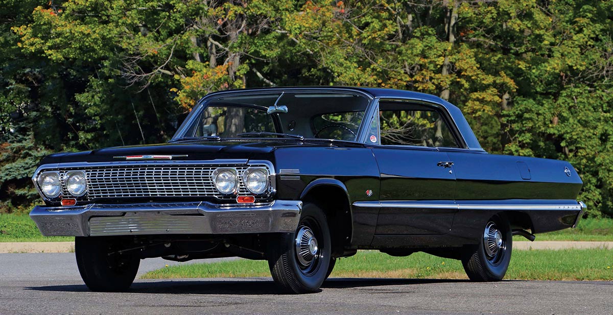 Black 1963 Chevrolet Impala Z11 profile view