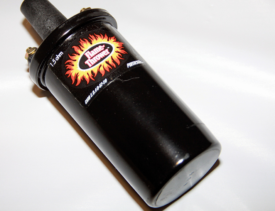 Black PerTronix Flame-Thrower ignition coil.