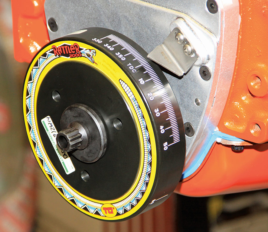 Vibration damper degree marks.