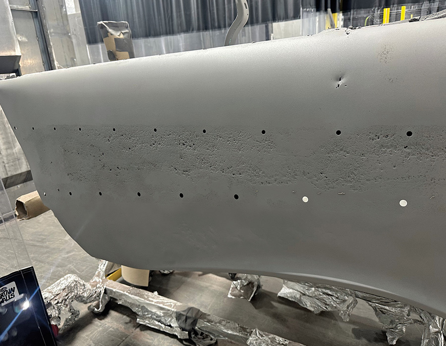 Stripping reveal rust perforation in Bel Air quarter-panels