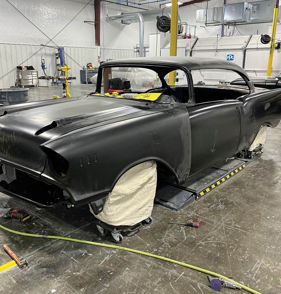 Body reinstalled on chassis to check panel fitment