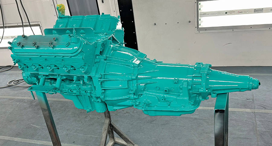 Matching paint color on engine and transmission