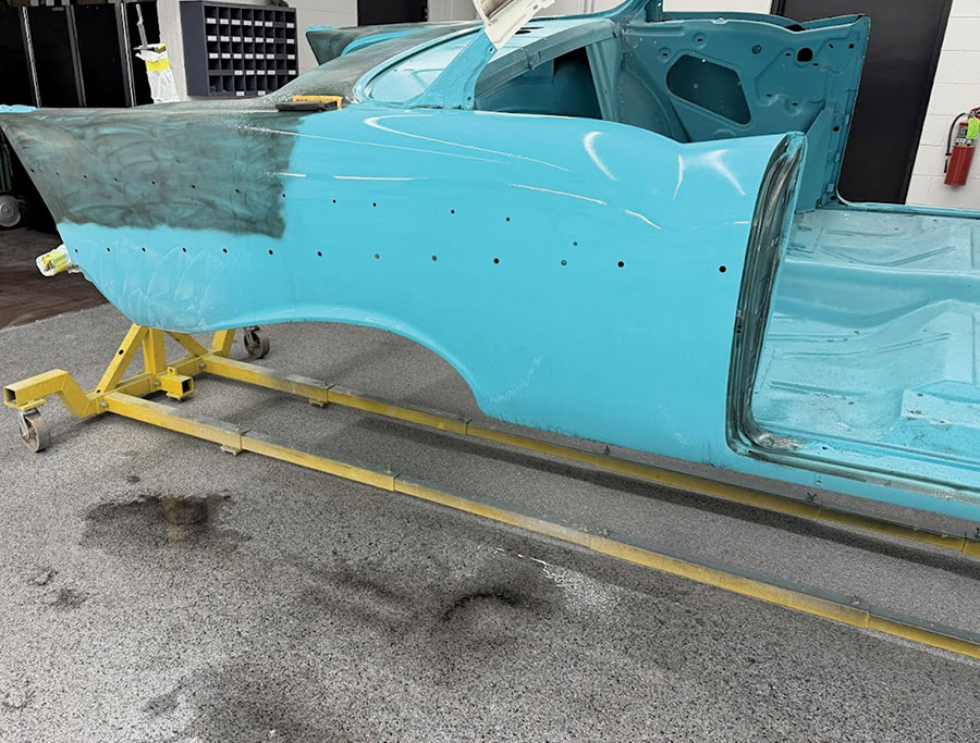 Wet-sanding the body to achieve high-quality surface